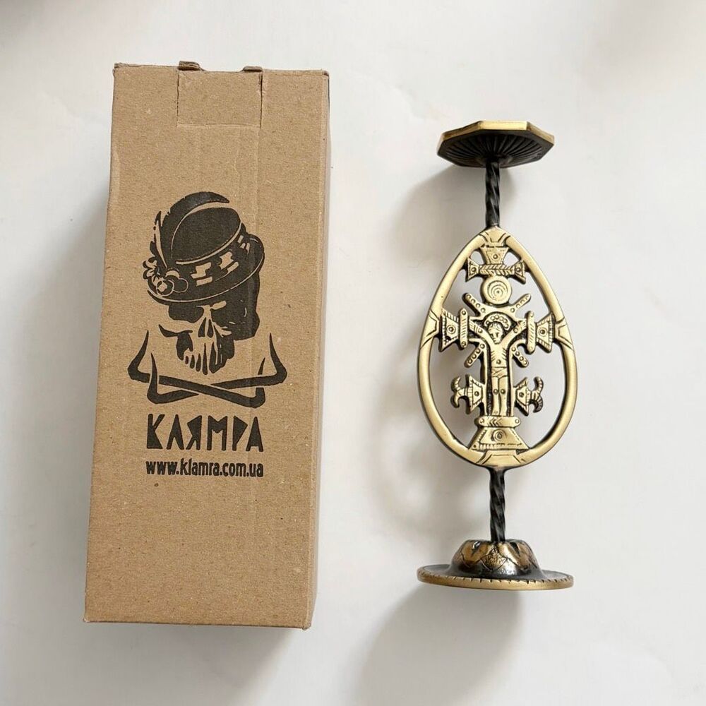 Karmpa Ukrainian Metal Candlestick Orthodox Church Crucifix